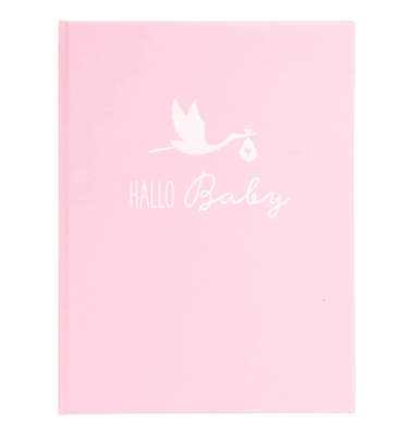 Babytagebuch Storch rosa