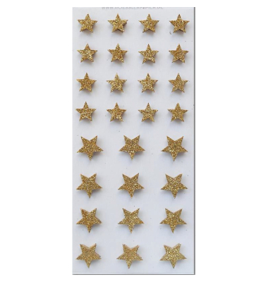 Weihnachtsetikett Glittersterne gold
