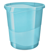 Papierkorb 626289, 14 Liter, rund, blau/transparent