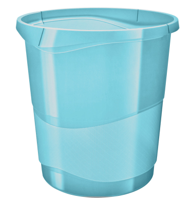 Papierkorb 626289, 14 Liter, rund, blau/transparent