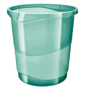 Papierkorb 626290, 14 Liter, rund, gr&uuml;n/transparent