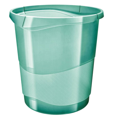Papierkorb 626290, 14 Liter, rund, gr&uuml;n/transparent