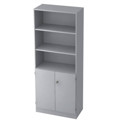 Fl&uuml;gelt&uuml;renschrank 5OH Solid grau