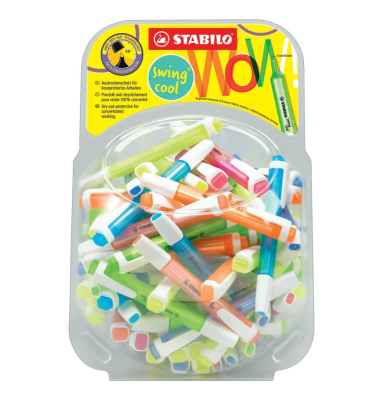 Textmarker 275/100-03, transparent + bunte Headercard, 1-4mm 