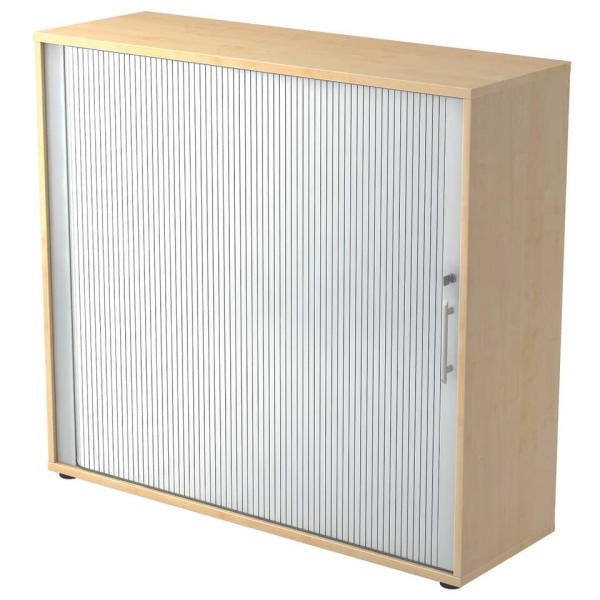 Hammerbacher Rollladenschrank MONT.V1733S/3/S/RE, abschließbar, 3 OH, ahorn/silber, 120x110x40cm (BxHxT)  Hammerbacher
