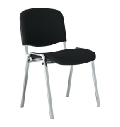 Besucherstuhl , schwarz / chrom, 4-Fu&szlig;-Gestell