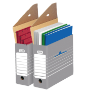 Archivbox Tric 100552039, A4, grau/wei&szlig;, Wellpappe