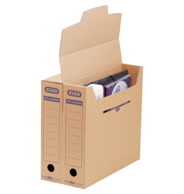 Archivbox tric system 100421087, A4, braun, Wellpappe