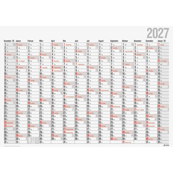 Rido Wandkalender 70-33 660 007, 14 Monate / 1 Seite,  4003273792869 Rido