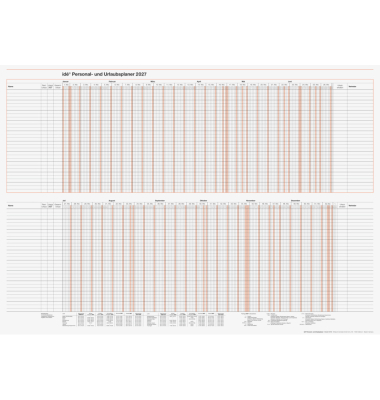 Urlaubsplaner 70-33 700 007, 12 Monate / 1 Seite, 86x61cm, 2027