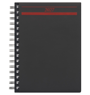Buchkalender 70-21 822 907, Timing 1, Schwarz/Burgund, 1 Tag / 1 Seite, 14,8x21cm (A5), 2027