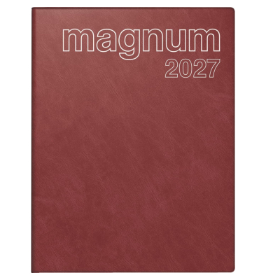 Buchkalender 70-27 042 297, Magnum, weinrot, 1 Woche / 2 Seiten, 18,3x24cm (ca A5), 2027