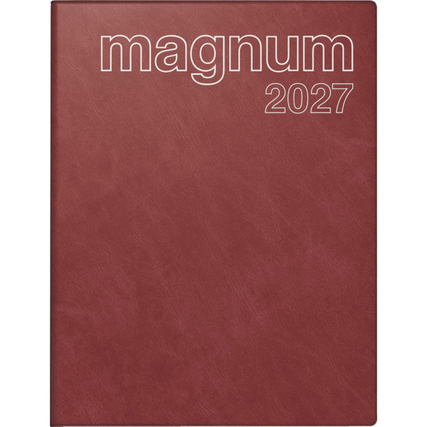 Rido Buchkalender 70-27 042 297, Magnum, weinrot, 1 Woche / 2 Seiten, 18,3x24cm (ca A5), 2027 4003273794979 Rido