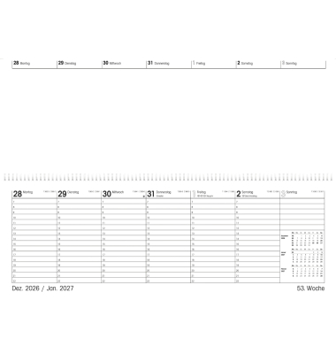 Tischquerkalender 126-0700, Giganta XXL, 1 Woche / 2 Seiten, 42,2x14,8cm (BxH) (quer), 2027