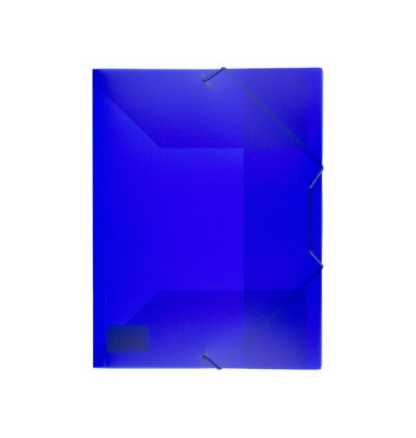 Eckspannmappe K-58190661, A4 transparent blau Polypropylen, mit 3 Einschlagklappen