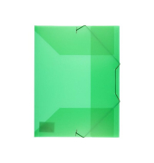 Eckspannmappe Elastomap PP K-58190662, A4 transparent gr&uuml;n Polypropylen (PP), f&uuml;r ca. 150 Blatt  (80 g/m&sup2;), mit 3 Einschlagklapp