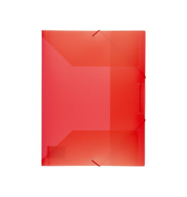 Eckspannmappe Elastomap PP K-58190664, A4 transparent rot Polypropylen (PP), f&uuml;r ca. 150 Blatt  (80 g/m&sup2;), mit 3 Einschlagklappe