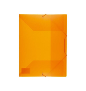 Eckspannmappe K-58190665, A4 transparent orange Polypropylen, mit 3 Einschlagklappen