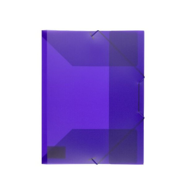 Eckspannmappe Elastomap PP K-58190666, A4 transparent lila Polypropylen (PP), f&uuml;r ca. 150 Blatt  (80 g/m&sup2;), mit 3 Einschlagklapp