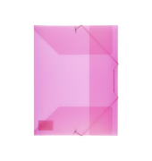 Eckspannmappe K-58190667, A4 transparent rosa Polypropylen, mit 3 Einschlagklappen