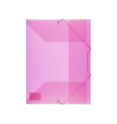 Eckspannmappe K-58190667, A4 transparent rosa Polypropylen, mit 3 Einschlagklappen