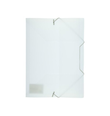 Eckspannmappe Elastomap PP K-58190675, A5 transparent farblos Polypropylen (PP), f&uuml;r ca. 150 Blatt  (80 g/m&sup2;), mit 3 Einschlagla