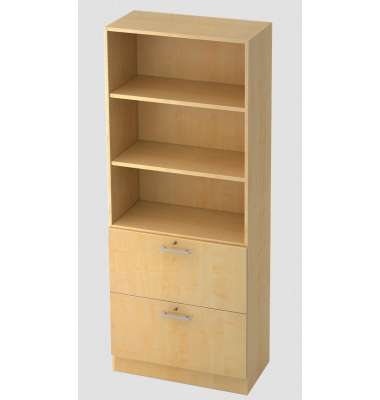 H&auml;ngeregistraturschrank V7300/3/3 V7, ahorn, 2 Schubladen, 2-bahnig