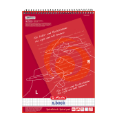 Notizblock 400138934, kariert mit Rand innen/au&szlig;en, A4, 70g, rot, 80 Blatt