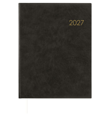 Buchkalender 728-0021, anthrazit, 1 Woche / 1 Seite, 21x26,5cm (A4), 2027