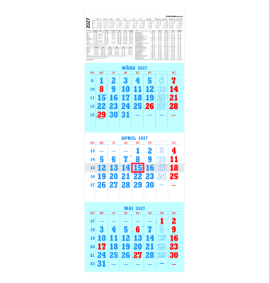Wandkalender 952-0000, 29,7x78cm (BxH), 2027
