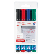 Flipchartmarker-Set 383, 383/4S, Packung, rot,blau,gr&uuml;n,schwarz, 1-5mm Keilspitze