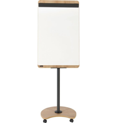 Flipchart Natural Mobil, NAT0616, 67x105cm (BxH), eiche/wei&szlig;, mit Rollen, mit 2 Seitenarmen