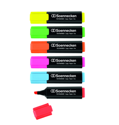 Textmarker 3374, Etui (6 #), farbig sortiert (gelb/rot/blau/gr&uuml;n/orange/rosa), 2-5mm Keilspitze