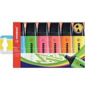 Textmarker-Set BOSS ORIGINAL, 70/6, Etui (6 #), farbig sortiert (gelb/blau/gr&uuml;n/rot/orange/pink), 2-5mm Keilspitze