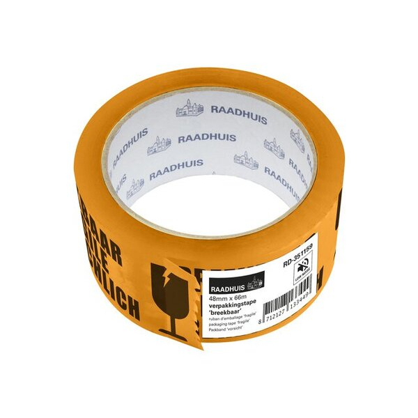Kangaro Packbänder RD-351159, Fragile, 48mm x 66m, mehrfarbig 8712127133449 Kangaro