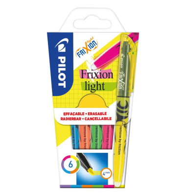 Textmarker-Set FriXion light, 4136SG6, Etui, 6-farbig sortiert, 1-3,8mm Keilspitze