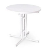 Stehtisch Limburg 110cm (H), &Oslash; 80cm (BxT), rund, wei&szlig; / wei&szlig;