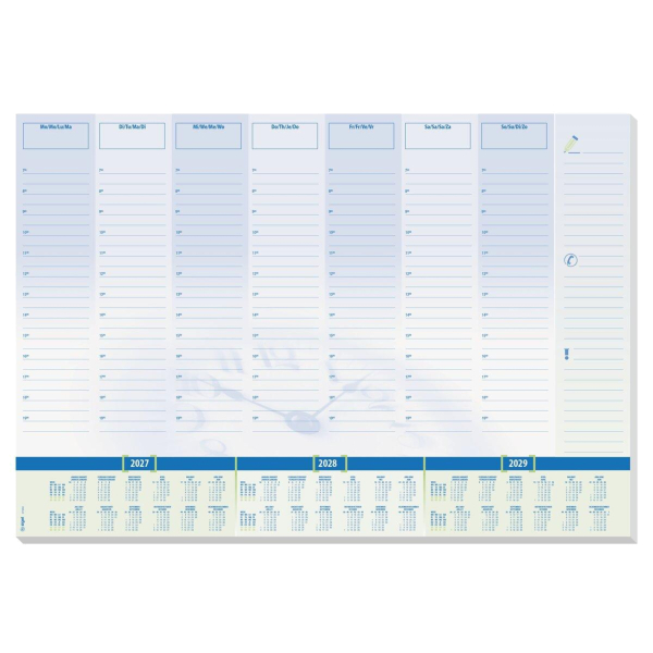 Sigel Schreibunterlage Time H7350 blau Uhr 59,5x41cm (BxH) 4004360759727 Sigel