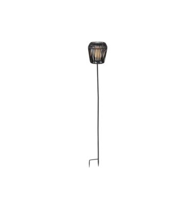 Solar Stabbeleuchtung wicker schwarz