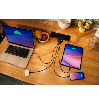 Mini GaN Charger 100W 3xUSB-C PD, 1xUSB-A QC 3.0 32231