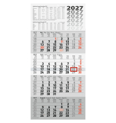 Wandkalender 7033420007, 30x63cm (BxH), 4 sichtbare Monatsbl&ouml;cke, Vormonat, aktueller Monat und 2 Folgemonate , Wochenz&auml;hlung, D