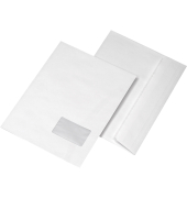 Faltentaschen 30007632, C4, mit Fenster, haftklebend, 120g, wei&szlig;