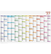 Plakatkalender 1070117007, DATAline, 14 Monate / 1 Seite, jeder Monat eine Spalte, 106x66,6cm, 14 Monate/1 Seite, deutschsprachi