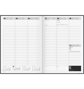 Buchkalender 1078160907, 781, schwarz, 1 Woche / 2 Seiten, 21x29,7cm (A4), 2027