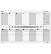 Schreibtischquerkalender 5072921807, 1 Woche / 2 Seiten, 42x13,7cm (quer), 2027