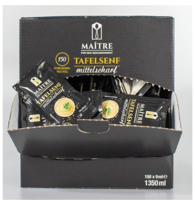 Senf mittelscharf 10g  Portionsbeutel