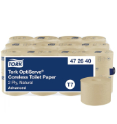 Toilettenpapier OptiServe Coreless 472640, 2-lagig, natur, 820 Blatt/Rolle,