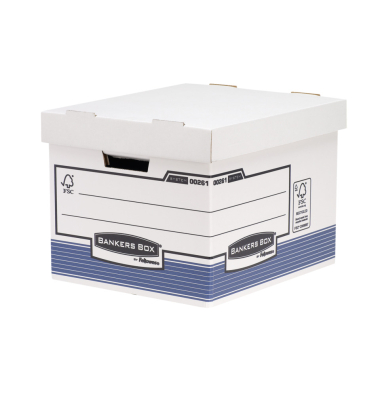 Archivcontainer System Standard 0026101, A4, wei&szlig;/blau, innen 39x33,3x28,5cm (TxBxH), Recyclingkarton