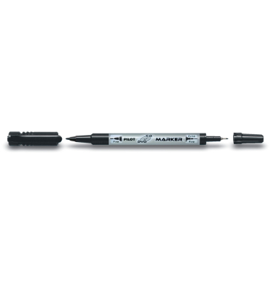 CD-Marker Twin, SCA-TMCD-B, St&uuml;ck, schwarz, 0,3mm+0,5mm Rundspitze/doppel