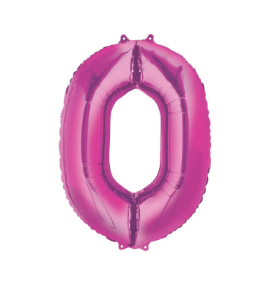 Folienballon Zahl 0 rosa